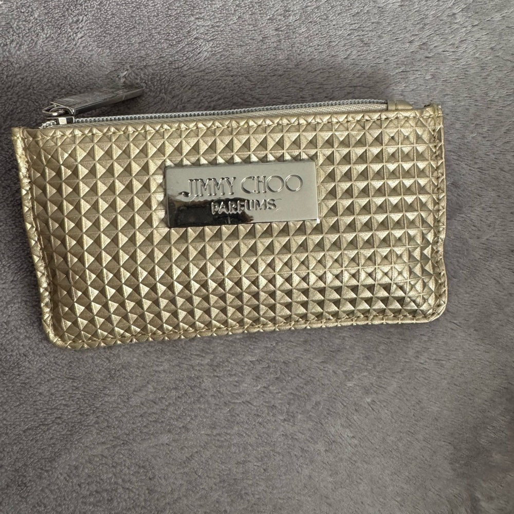 Jimmy Choo Gold Textured Key Card Holder